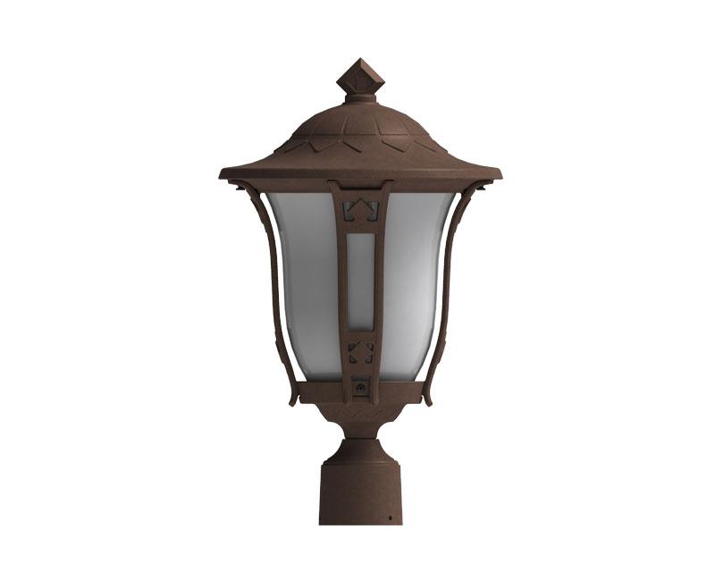 Palermo, Large LED, aluminum, Post Mount, linen glass, 12W LED, 3000K or 4000K, 120V
